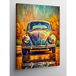 Kanvas Tablo Renkli Kaplumbağa Araba 70x100 cm