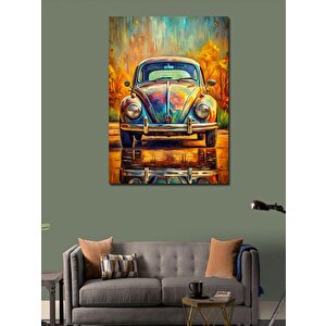 Kanvas Tablo Renkli Kaplumbağa Araba 70x100 cm
