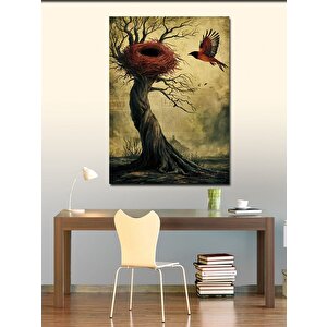 Kanvas Tablo Ağaç Ve Kuş 70x100 cm