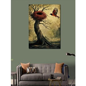 Kanvas Tablo Ağaç Ve Kuş 70x100 cm
