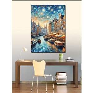 Kanvas Tablo Amsterdam Evleri 100x140 cm