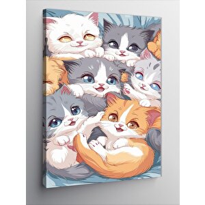 Kanvas Tablo Sevimli Kediler 70x100 cm