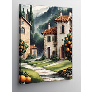 Kanvas Tablo Ormandaki Ev 100x140 cm