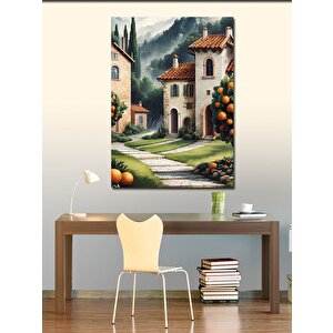 Kanvas Tablo Ormandaki Ev 100x140 cm