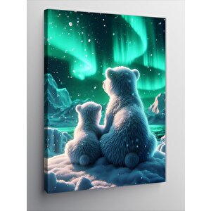 Kanvas Tablo Sevimli Boz Ayılar 100x140 cm