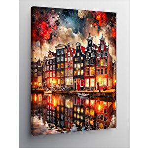 Kanvas Tablo Amsterdam Evleri 70x100 cm