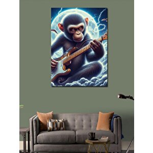 Kanvas Tablo Gitar Çalan Maymun 100x140 cm