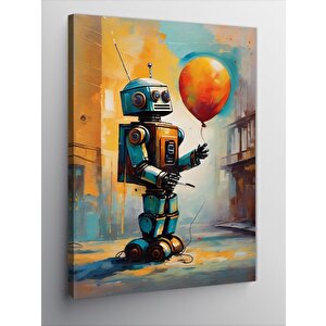 Kanvas Tablo Balon Tutan Robot