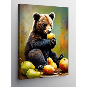 Kanvas Tablo Armut Yiyen Ayı 70x100 cm