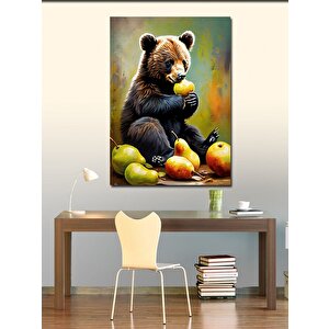 Kanvas Tablo Armut Yiyen Ayı 70x100 cm