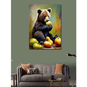 Kanvas Tablo Armut Yiyen Ayı 70x100 cm