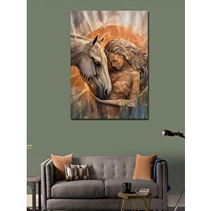 Kanvas Tablo At Ve Kadın 70x100 cm