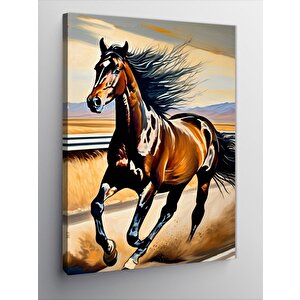 Kanvas Tablo Koşan Kahverengi At 70x100 cm