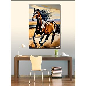 Kanvas Tablo Koşan Kahverengi At 70x100 cm