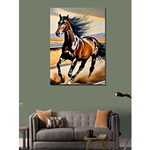Kanvas Tablo Koşan Kahverengi At 70x100 cm