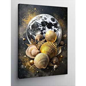 Kanvas Tablo Dolunay Ve Deniz Kabukları 100x140 cm