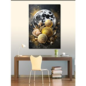 Kanvas Tablo Dolunay Ve Deniz Kabukları 100x140 cm