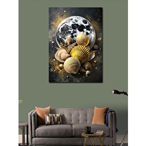 Kanvas Tablo Dolunay Ve Deniz Kabukları 100x140 cm