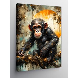 Kanvas Tablo Sevimli Maymun Ve Güneş 70x100 cm