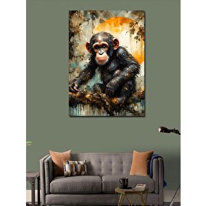 Kanvas Tablo Sevimli Maymun Ve Güneş 70x100 cm