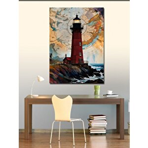 Kanvas Tablo Deniz Feneri Manzarası 70x100 cm