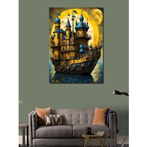 Kanvas Tablo Soyut Gemi Ve Şato 100x140 cm