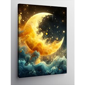 Kanvas Tablo Soyut Bulutlar Ve Ay 100x140 cm