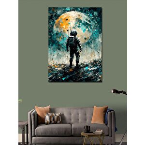 Kanvas Tablo Astronot Ve Ay 70x100 cm