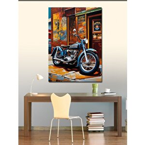 Kanvas Tablo Retro Motosiklet 70x100 cm