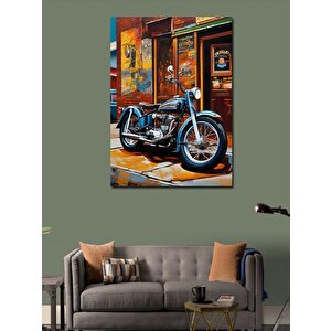 Kanvas Tablo Retro Motosiklet 70x100 cm