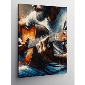 Kanvas Tablo Akustik Gitar Çalan Adam