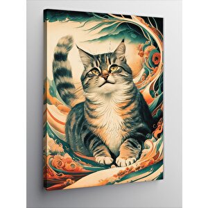 Kanvas Tablo Sevimli Tekli Kedi 100x140 cm
