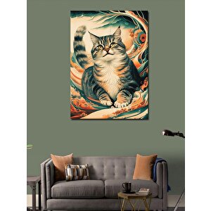 Kanvas Tablo Sevimli Tekli Kedi 100x140 cm
