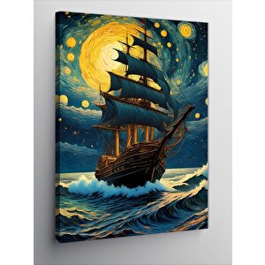 Kanvas Tablo Van Gogh Tarzında Yelkenli Gemi
