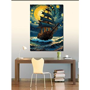Kanvas Tablo Van Gogh Tarzında Yelkenli Gemi