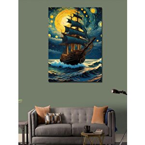 Kanvas Tablo Van Gogh Tarzında Yelkenli Gemi