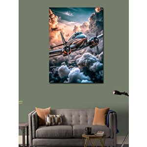 Kanvas Tablo Bulutların Arasındaki Uçak 100x140 cm