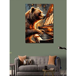Kanvas Tablo Piyano Çalana Ayı 100x140 cm