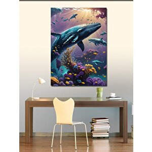 Kanvas Tablo Yunuslar Ve Balıklar 70x100 cm