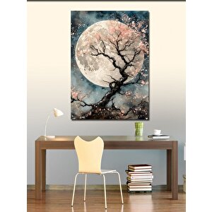 Kanvas Tablo Dolunay Ve Ağaç 100x140 cm