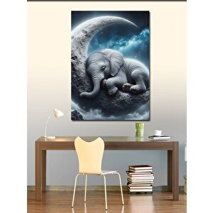 Kanvas Tablo Fil Ve Ay 70x100 cm