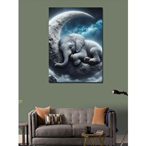 Kanvas Tablo Fil Ve Ay 70x100 cm