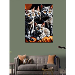 Kanvas Tablo Tekir Kediler 100x140 cm