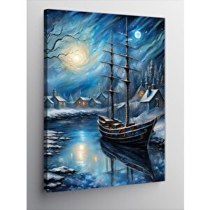 Kanvas Tablo Dolunay Veya Kendi Tekne 70x100 cm
