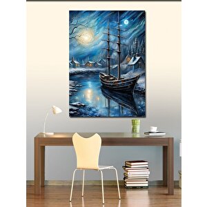 Kanvas Tablo Dolunay Veya Kendi Tekne 70x100 cm