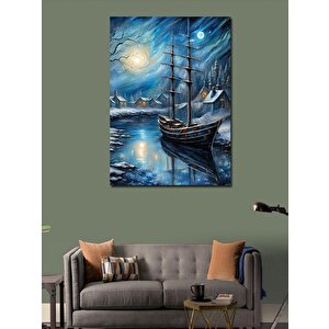 Kanvas Tablo Dolunay Veya Kendi Tekne 70x100 cm