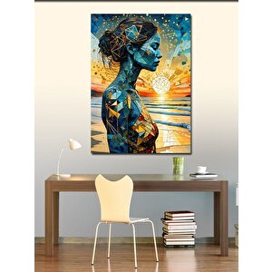 Kanvas Tablo Soyut Kadın Ve Güneş 70x100 cm