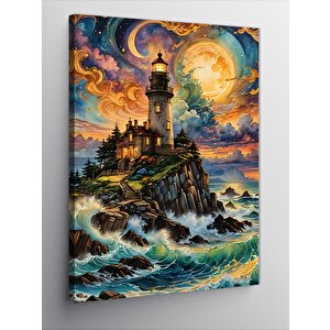 Kanvas Tablo Yağlı Boya Deniz Feneri 70x100 cm