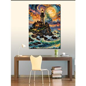 Kanvas Tablo Yağlı Boya Deniz Feneri 70x100 cm