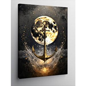 Kanvas Tablo Dolunay Ve  Gemi Çapası 70x100 cm